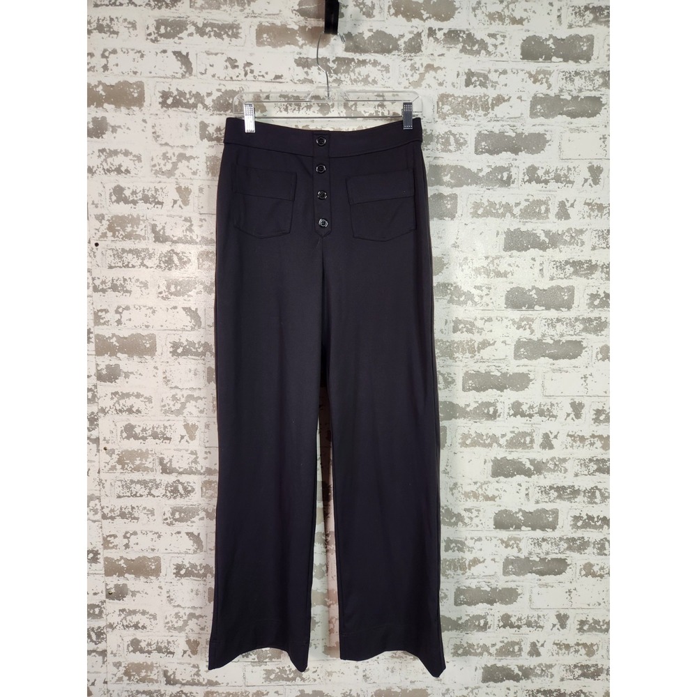 Halara Day Stretch High Waisted Pants Size Large Black Wide Leg Travel Lounge